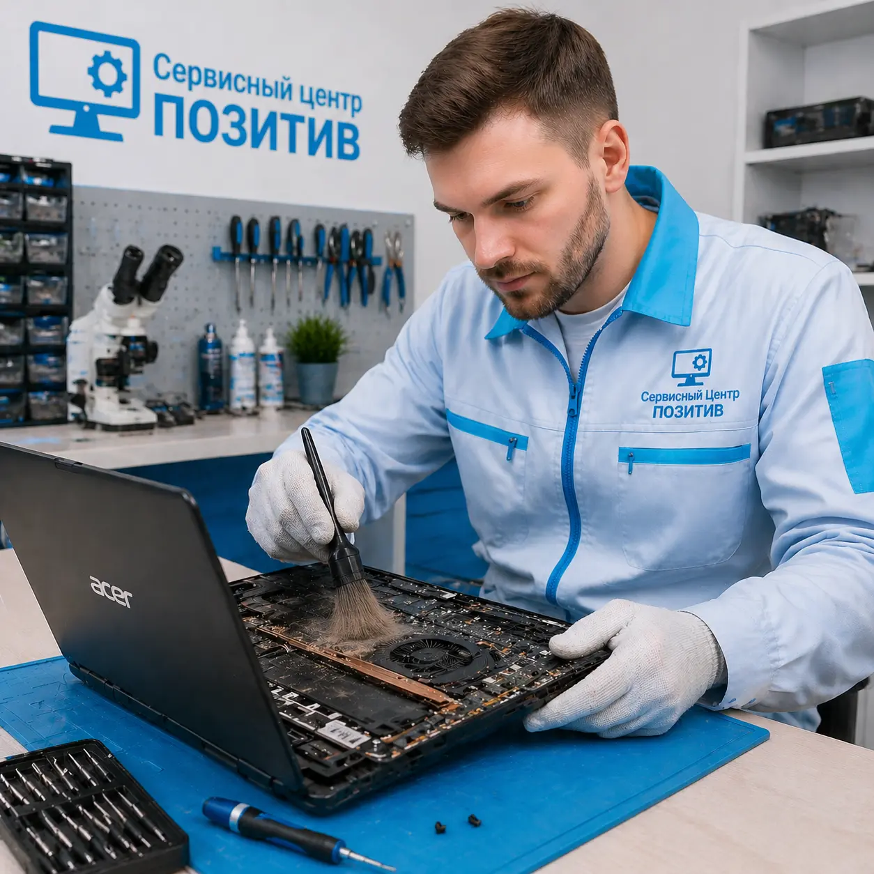 Чистка ноутбука Acer от пыли в Дубне | Замена термопасты