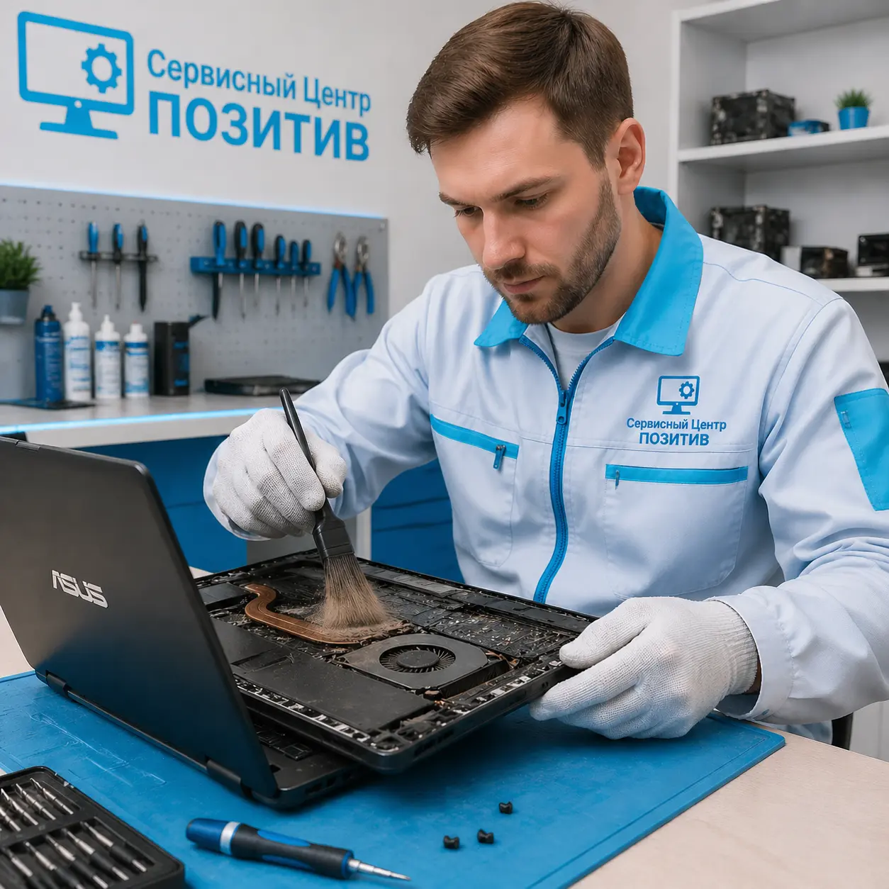 Чистка ноутбука Asus от пыли в Дубне | Замена термопасты