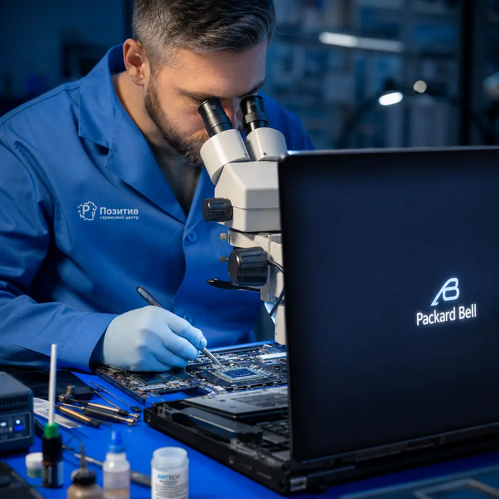 Замена видеокарты ноутбука Packard Bell в Дубне