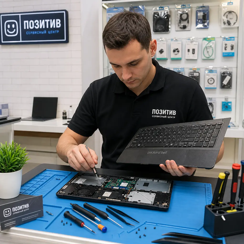 заменить клавиатуру на ноутбуке Packard Bell в Дубне