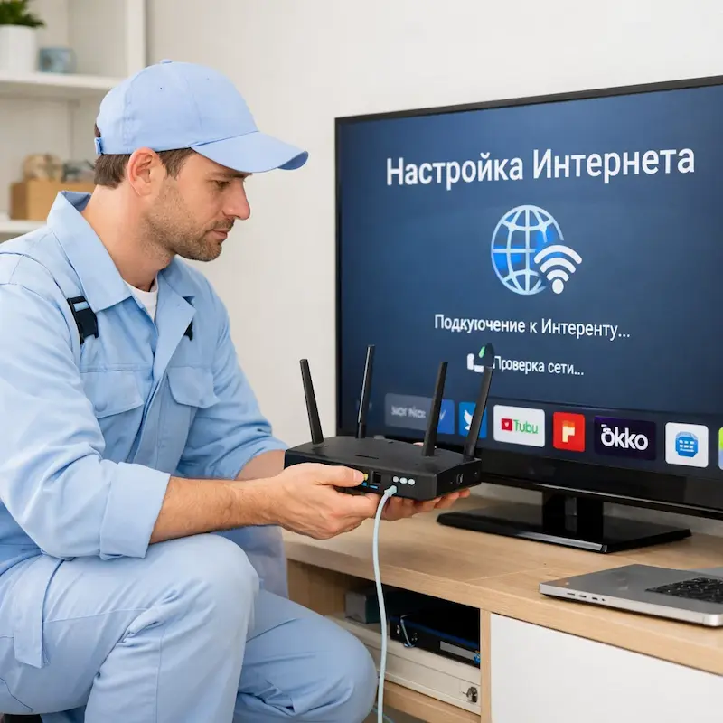 Настройка интернета на телевизоре в Дубне