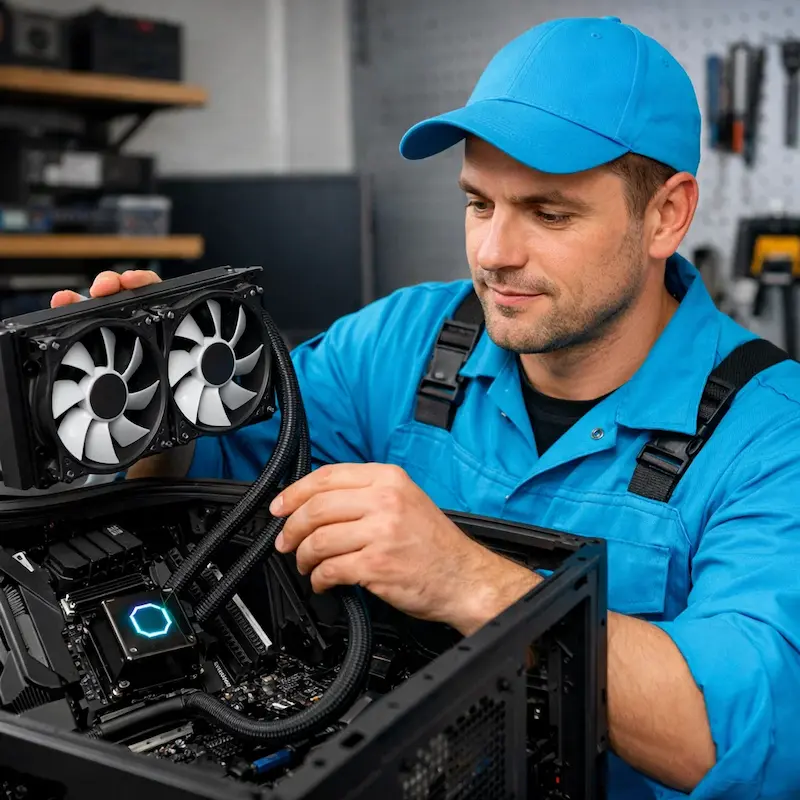 Установка водяного охлаждения на компьютер в Дубне