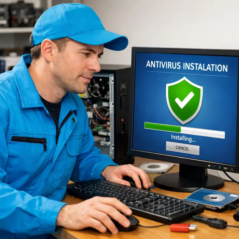 Установка антивируса на ноутбук в Дубне