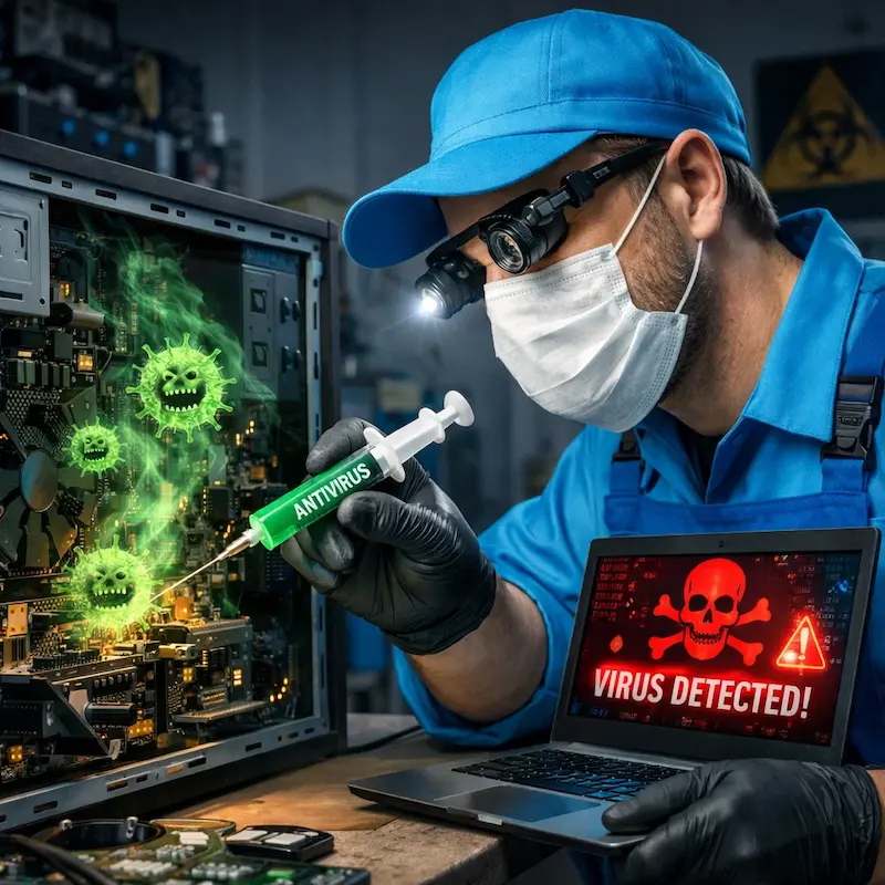 Лечение компьютера от вирусов в Дубне на дому